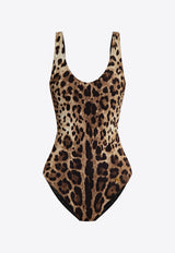 Dolce & Gabbana Leopard Print One-Piece Swimsuit Brown O9A46J ONO11-HY13M