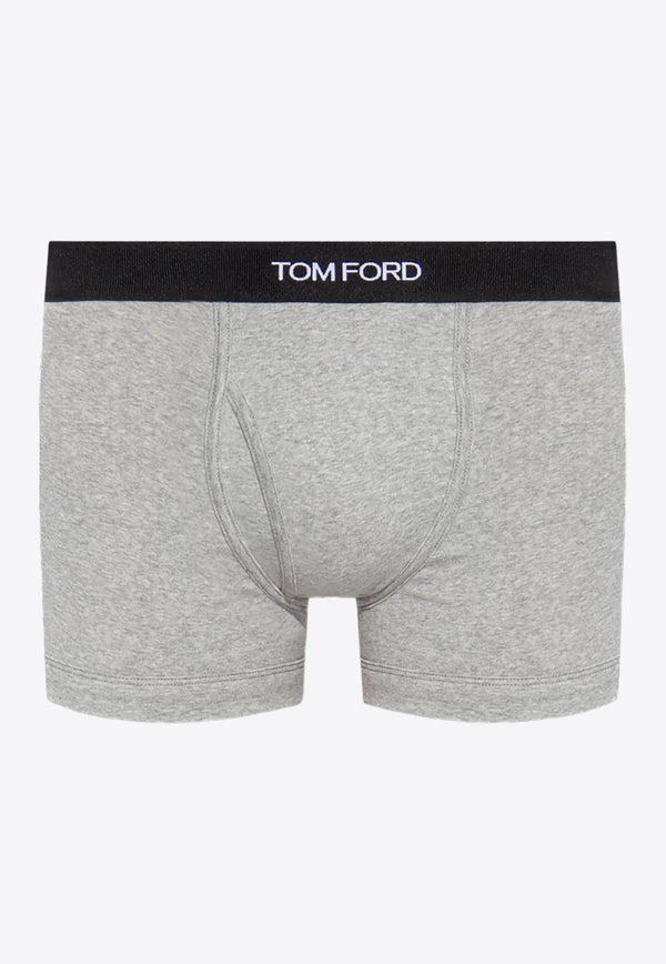 Tom Ford Logo Jacquard Stretch Boxer Briefs Gray T4LC31040 0-020