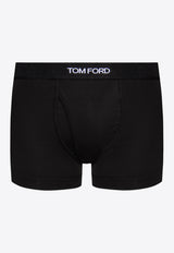Tom Ford Logo Jacquard Boxer Briefs Black T4LC31410 0-002