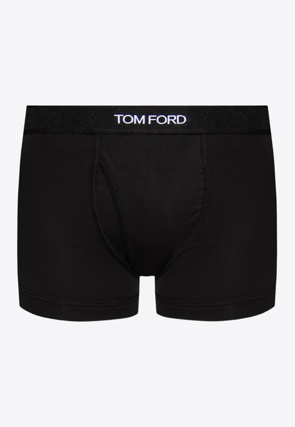 Tom Ford Logo Jacquard Boxer Briefs Black T4LC31410 0-002
