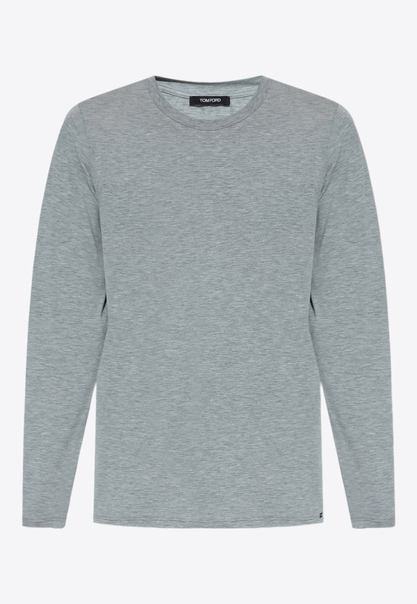 Tom Ford Long-Sleeved Crewneck T-shirt Gray T4M141410 0-020