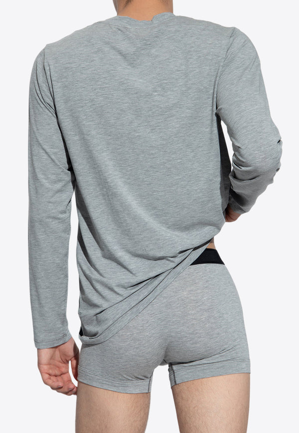 Tom Ford Long-Sleeved Crewneck T-shirt Gray T4M141410 0-020