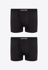 Tom Ford Logo Jacquard Boxer Briefs - Set of 2 Black T4XC31410 0-002