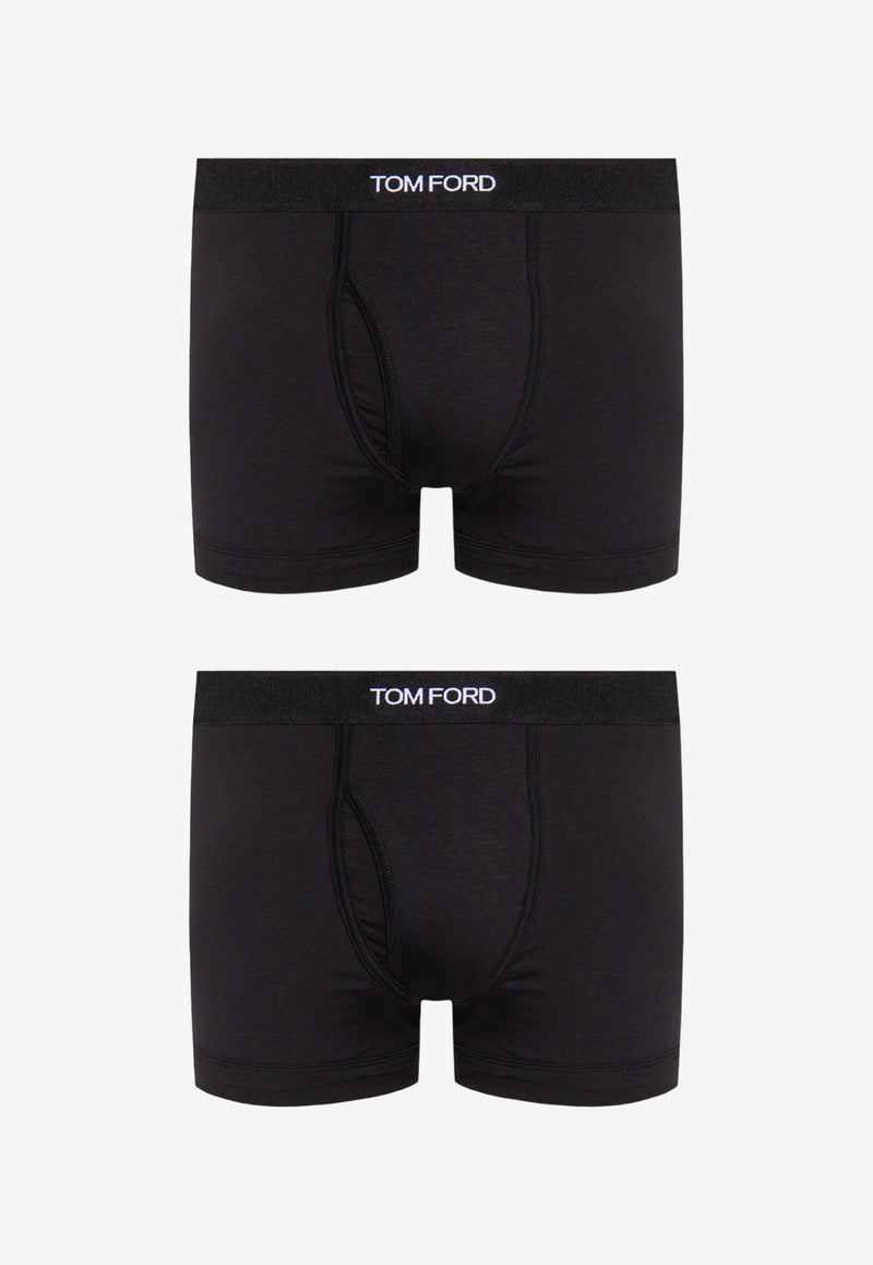 Tom Ford Logo Jacquard Boxer Briefs - Set of 2 Black T4XC31410 0-002