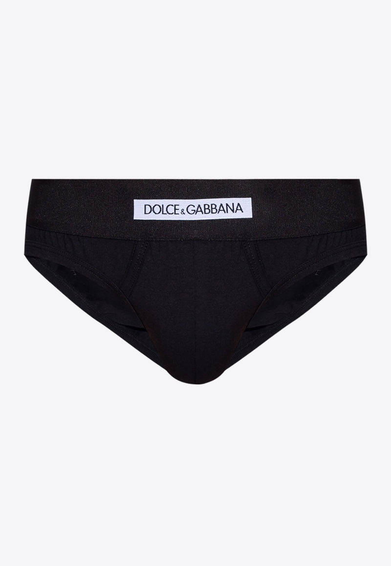 Dolce & Gabbana Logo Waistband Mid-Rise Briefs Black M3F37J OUAIG-N0000