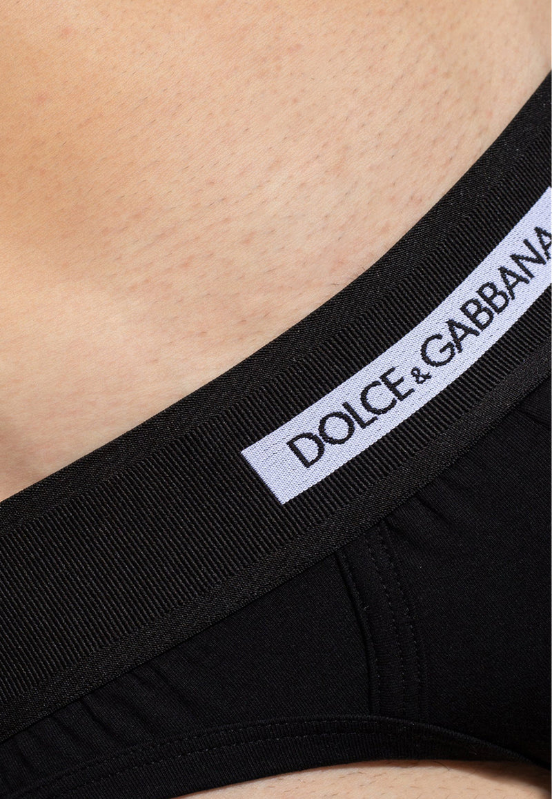 Dolce & Gabbana Logo Waistband Mid-Rise Briefs Black M3F37J OUAIG-N0000