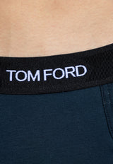 Tom Ford Logo Jacquard Stretch Briefs Blue T4LC11040 0-412