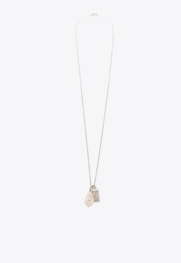 Dolce & Gabbana Logo Tag Chain Necklace Silver WNQ1M5 W1111-87655