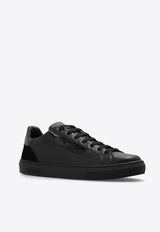 Moschino Logo Print Leather Sneakers Black MB15122G1I GAA-00A