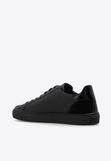 Moschino Logo Print Leather Sneakers Black MB15122G1I GAA-00A