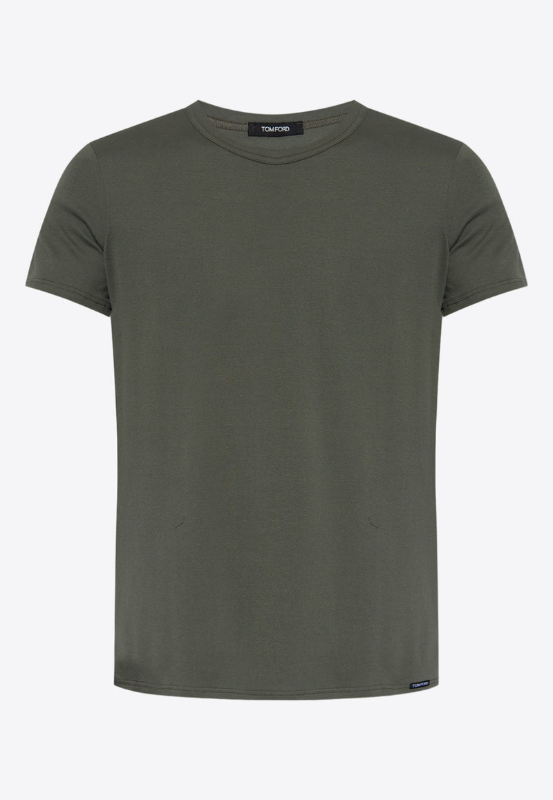 Tom Ford Basic Crewneck T-shirt Khaki T4M081040 0-302