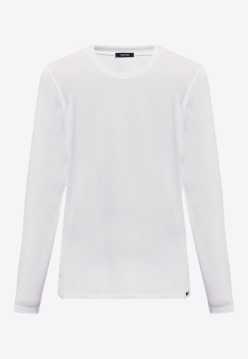 Tom Ford Long-Sleeved Crewneck T-shirt White T4M141410 0-100