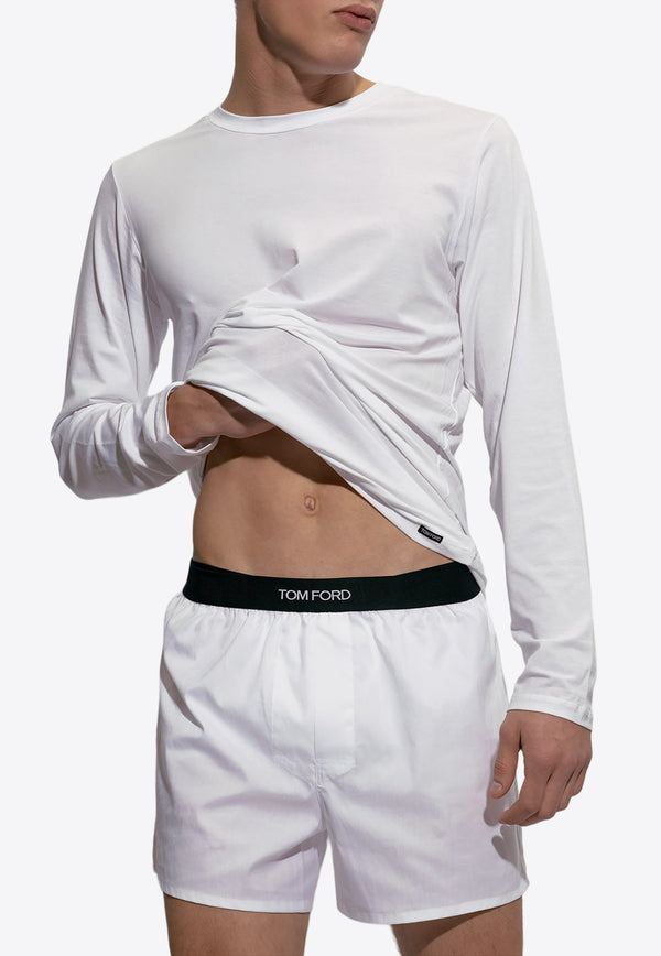 Tom Ford Long-Sleeved Crewneck T-shirt White T4M141410 0-100