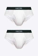 Tom Ford Logo Jacquard Stretch Briefs - Set of 2 White T4XC11040 0-100