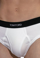 Tom Ford Logo Jacquard Stretch Briefs - Set of 2 White T4XC11040 0-100