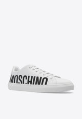 Moschino Logo Print Lace-Up Sneakers White MB15012G1I GA0-100