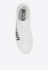 Moschino Logo Print Lace-Up Sneakers White MB15012G1I GA0-100