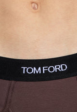 Tom Ford Logo Jacquard Stretch Briefs Brown T4LC11040 0-206