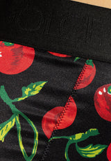 Dolce & Gabbana Cherry Print High-Rise Satin Panties Black O2D60T FSA40-HN4IY