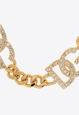 Dolce & Gabbana Interlocking DG Logo Crystal Embellished Bracelet Gold WBO4S3 W1111-ZOO00