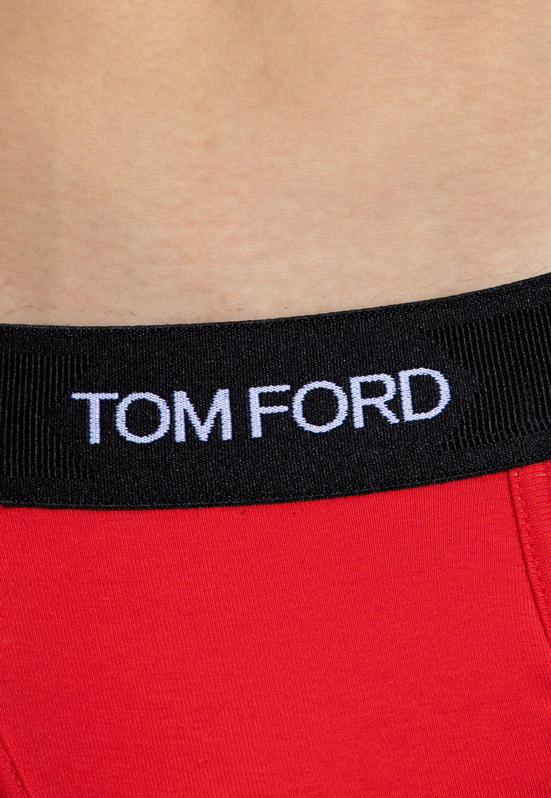 Tom Ford Logo Jacquard Stretch Briefs Red T4LC11040 0-632