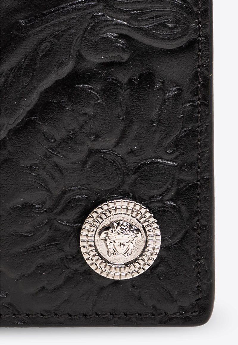 Versace Barocco-Embossed Leather Cardholder 1006197 1A10637-1B00E