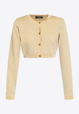 Versace Lurex Barocco Cropped Cardigan 1011020 1A10004-1KD70