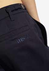 Versace Straight-Leg Medusa Straps Pants 1010583 1A01718-1UI20
