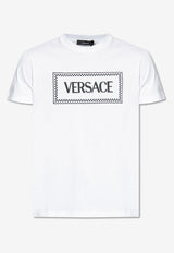 Versace Logo Print T-shirt White 1011694 1A08584-1W000