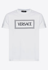 Versace Logo-Embroidered Crewneck T-shirt 1011694 1A08584-1W000