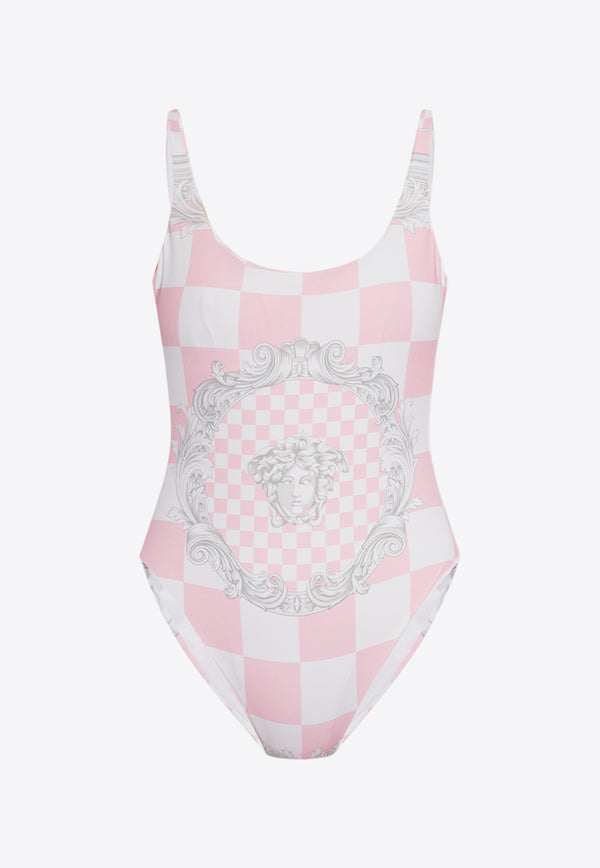 Versace Checkerboard One-Piece Swimsuit 1012852 1A10841-5X490