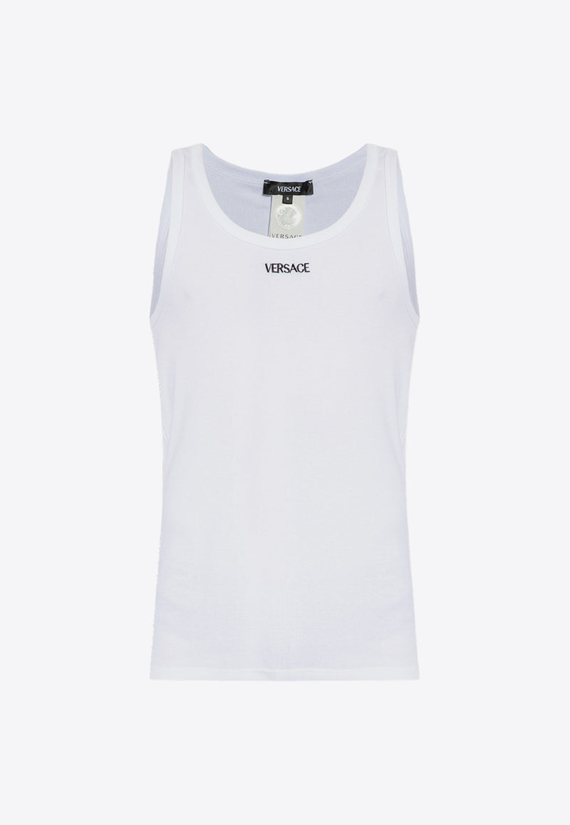 Versace Logo-Embroidered Tank Top 1013125 1A09410-1W000