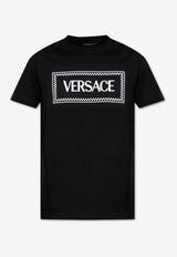 Versace Logo Print T-shirt Black 1011694 1A08584-1B000