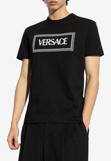 Versace Logo Print T-shirt Black 1011694 1A08584-1B000