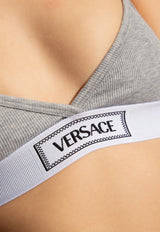 Versace Logo-Embroidered Ribbed Bra 1013503 1A09551-1E130