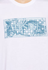 Versace Logo-Embroidered Crewneck T-shirt 1013302 1A10707-1W000