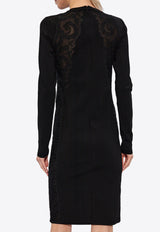 Versace Lace Trim Knee-Length Dress 1013480 1A09561-1B000