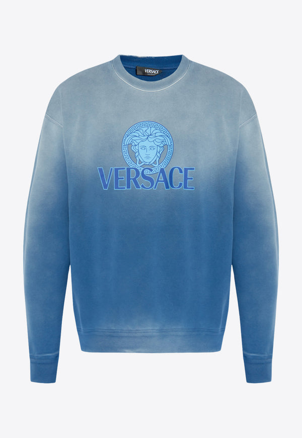 Versace Logo Print Gradient Sweatshirt Blue 1013969 1A09921-1UI10