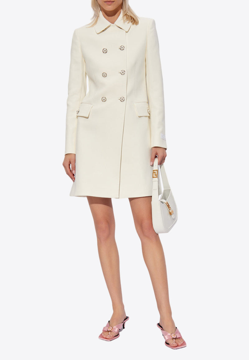 Versace Double-Breasted Buttoned Coat White 1013631 1A10091-1W000