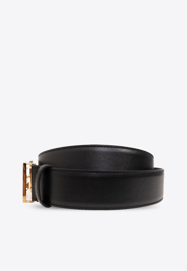 Versace Greca Buckle Leather Belt Black 1013861 DVTP1-1B00V