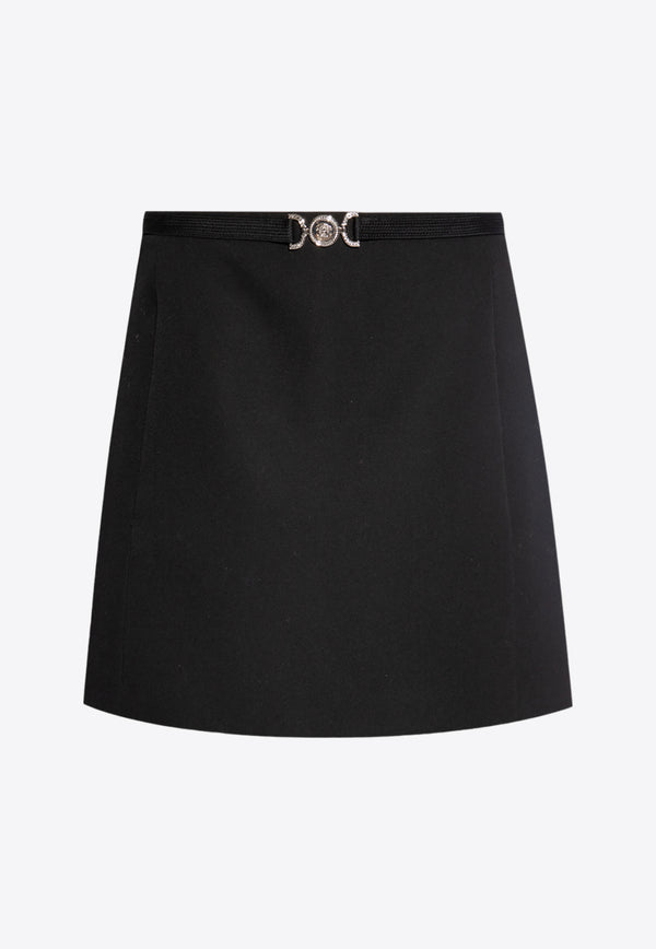 Versace Medusa Wool Mini Skirt Black 1015004 1A06750-1B000