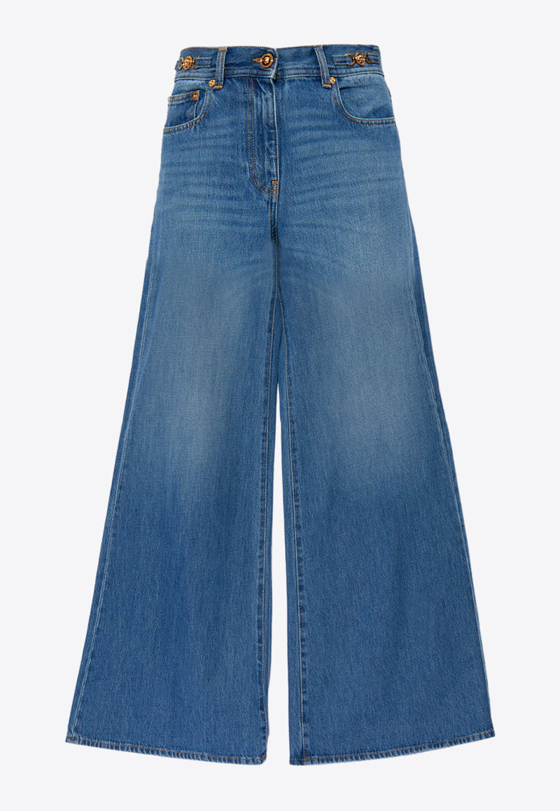 Versace Basic Wide-Leg Jeans Blue 1014104 1A10023-1D030