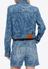 Versace Barocco Print Denim Jacket Blue 1014139 1A10029-1D030