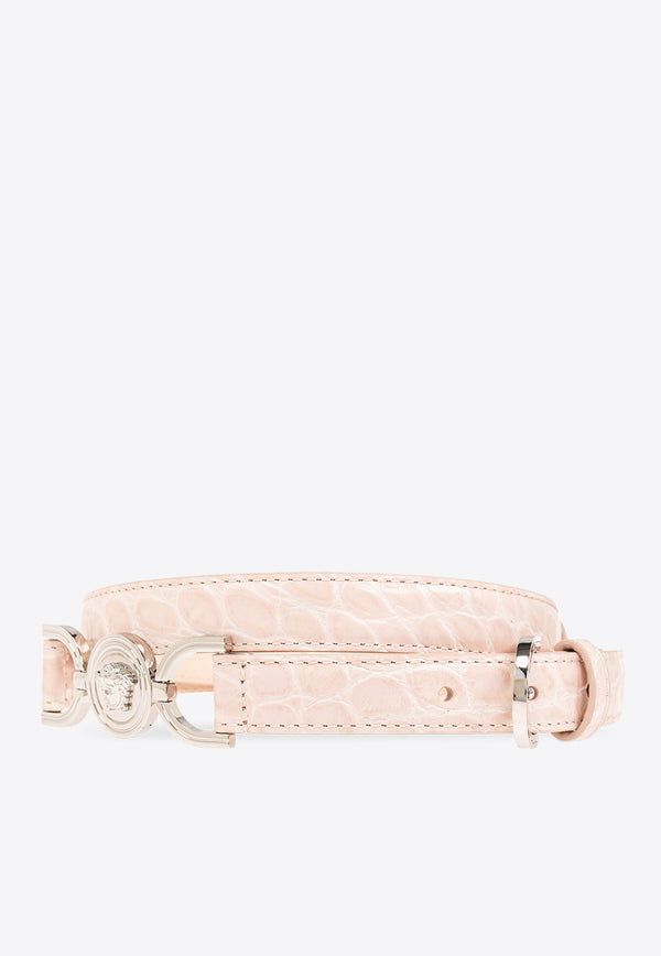 Versace Medusa '95 Leather Belt Pink 1014415 1A08724-1PF5P