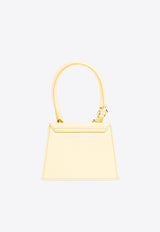 Jacquemus Le Chiquito Moyen Top Handle Bag in Croc Embossed Leather 233BA327 3164-205 Yellow