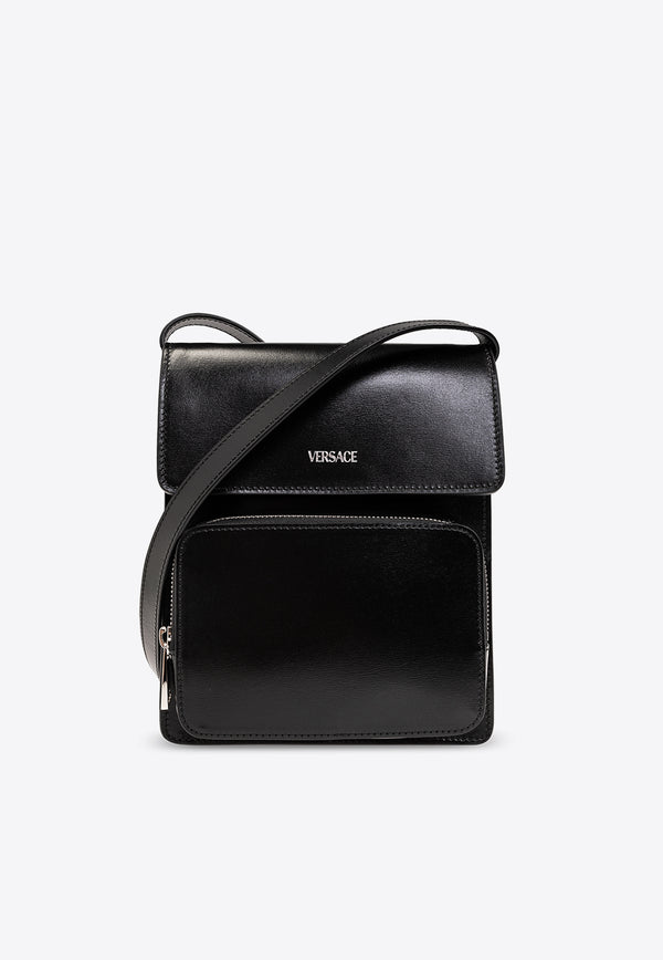 Versace Leather Crossbody Bag Black 1014466 1A09308-1B00P