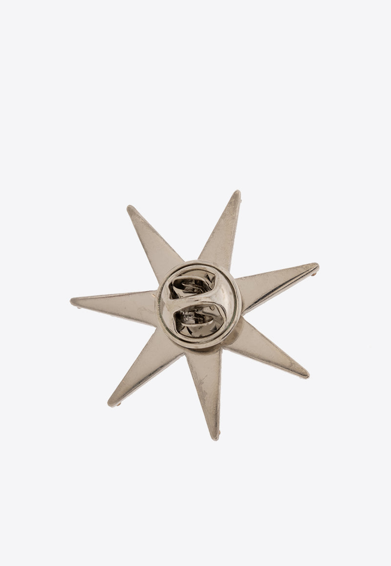 Moschino Star-Shaped Studded Pin Silver 24121 A9173 8494-1001