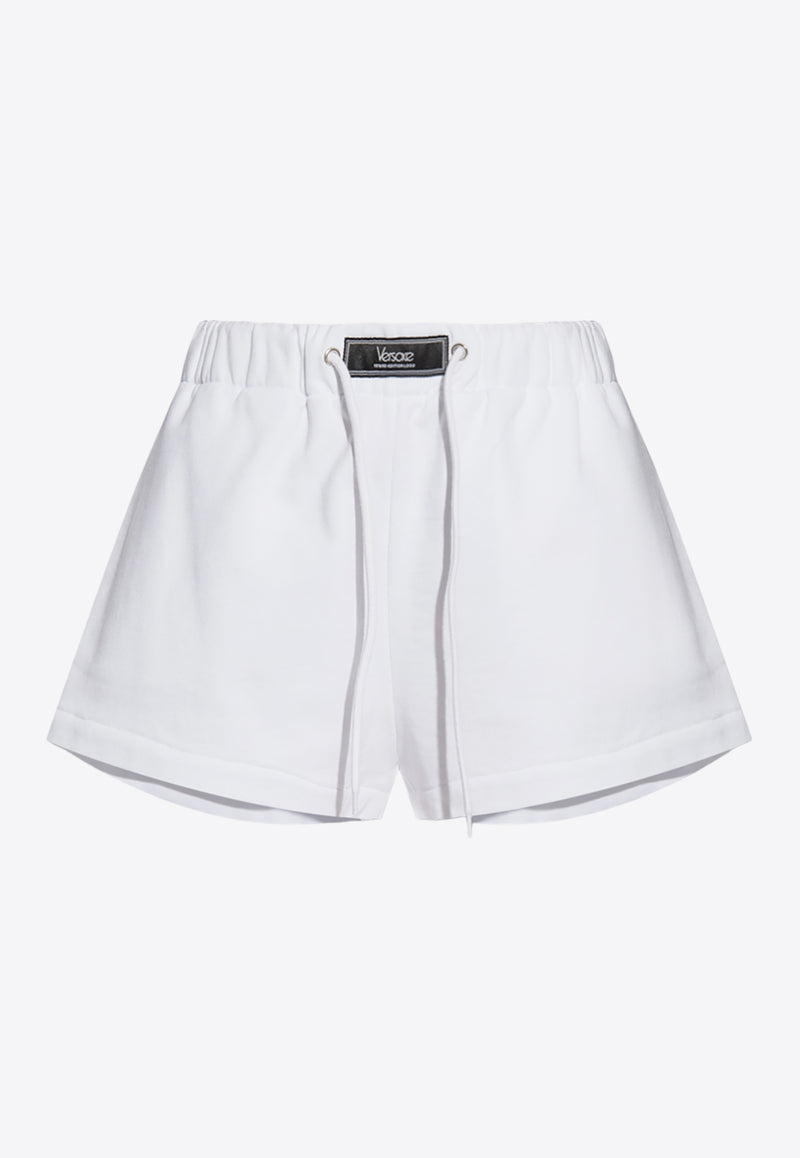 Versace Logo Patch Mini Shorts White 1015299 1A10622-2W210