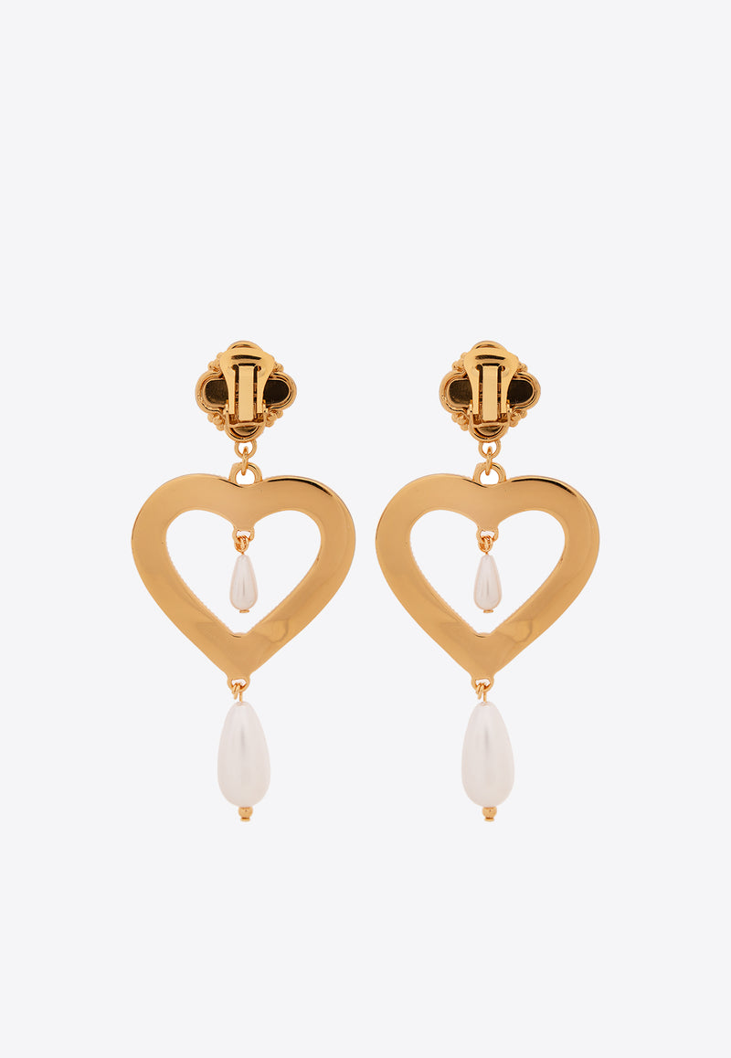 Moschino Heart Shaped Clip-On Earrings Gold 24121 A9172 8497-1606