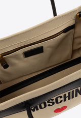 Moschino Logo Print Tote Bag Beige 2417 A7533 8207-1081